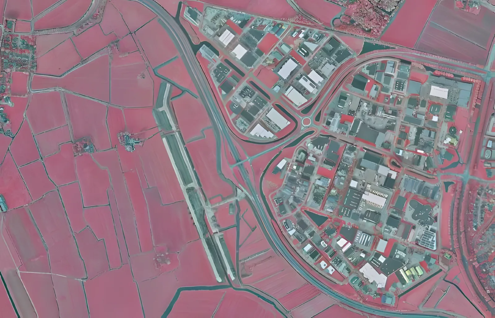 Near Infrared (CIR) luchtfoto Friesland — vegetatieanalyse van sloten en oeverbegroeiing voor waterschapsbeheer