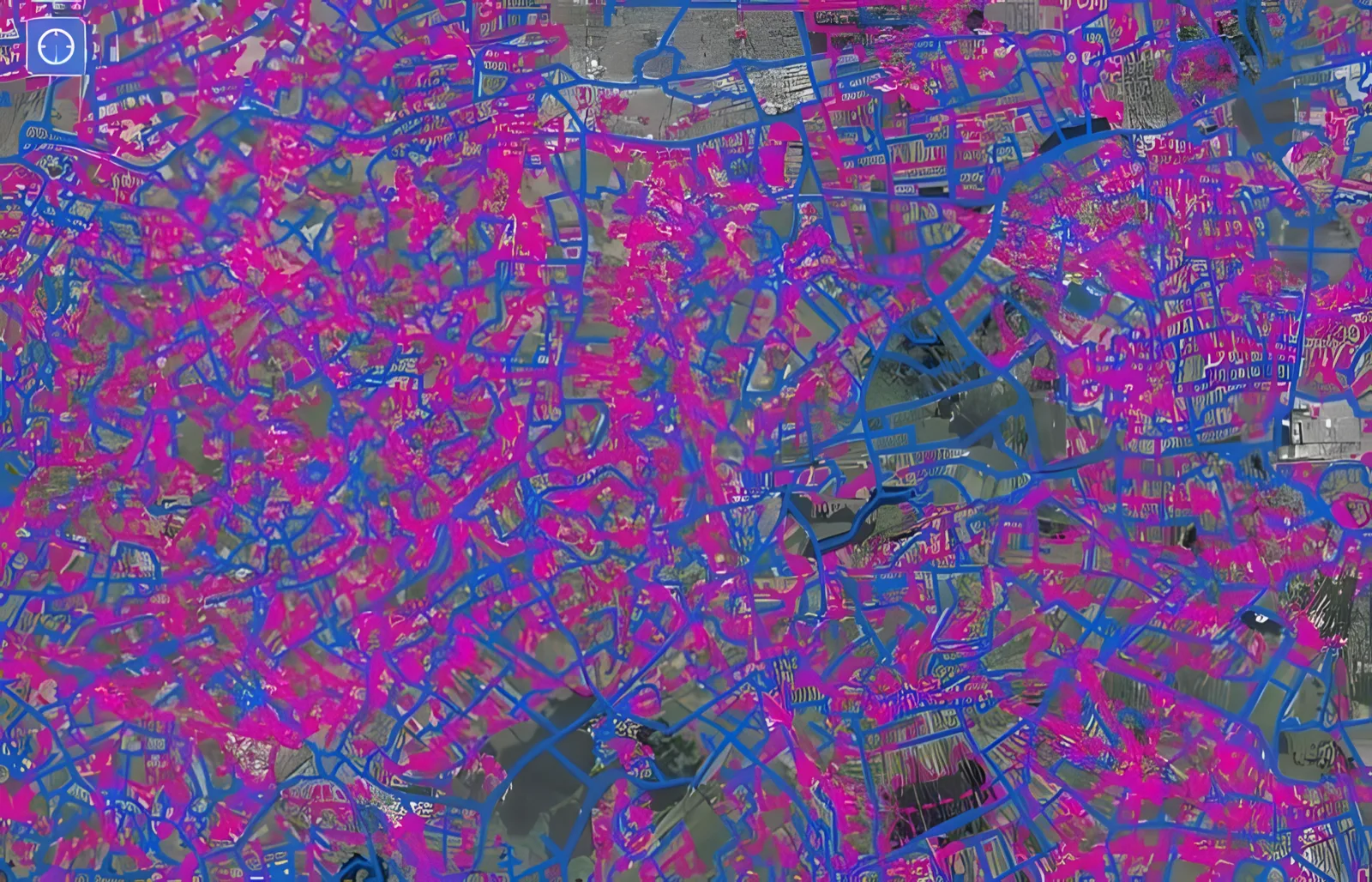 Kaart vegetatiekartering sloten — resultaat van AI-analyse op hoge-resolutie luchtfoto's voor slotenschouw